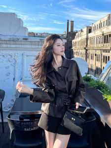 Retro PU Leather Jacket Womens Short Motorcycle Style Fashionable Korean Version High-End Feel Small Size Friendly Coat