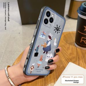MASFEIL | Suitable for artist Apple 11 mobile phone case retro leather texture iphone11Promax protective cover lambskin 11pro all-inclusive anti-fall cute ten