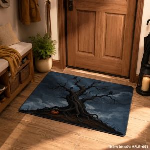 VIKAMA Halloween Bát Thảm Trải Sàn Mềm Mại Chống Trơn Trượt Thảm Cửa Ma Quái Thiết Kế Gothic Đáng Sợ Lối Vào Thảm Cho Phòng Tắm Tối Trang Trí Nhà