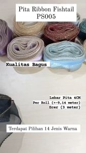 Pita Lace Fishtail Ecer 1 METER - Pita Gelombang - Pita Kado Aksesoris Buket Bunga PS005 PS016