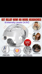 [SG Stock] Electric Head Massager Helmet | 8 Levels Vibration Intensity | Brain Relaxation & Scalp Stimulator | Relieve Stress & Improve Sleep Quality | 3-Way Power (USB/Battery/Plug)