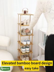 LACCOHUG Bamboo Shoe Rack 2/3/4/5/6/7/8/9 Layers Wood Rak Kasut Murah Almari Kasut Shoes Cabinet 鞋架