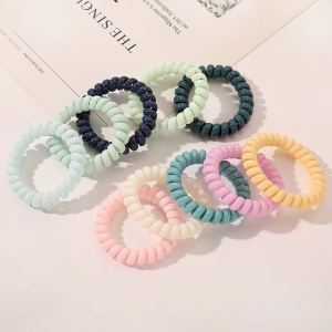 High Quality Grape Coconut Wave Point Phone Line Hair Ring Fresh Easiest for Match High Elastic Durable Seamless Hair Rope for Women Hair-Binding