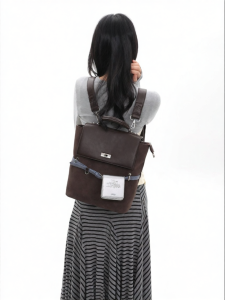 JANDRESS | Brown Contrasting Commuter School 3-Way Backpack