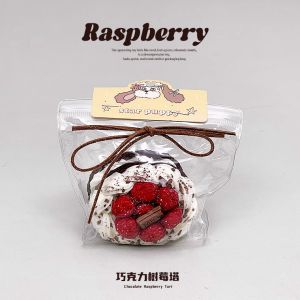 Food Grade Silicone Chocolate Raspberry Cake Stress Relief Toy Dry Mud Sensation Squeezable Fun Creative Prank Toy for All Ages