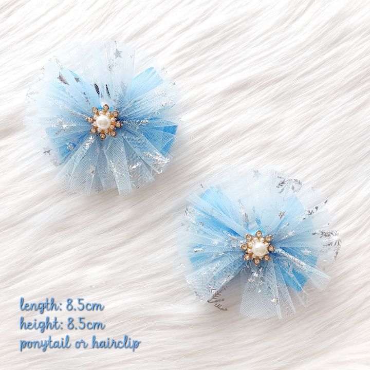 Queen Elsa Frozen inspired Snow Flakes Bow girls hair accessories
