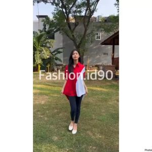 (TERSEDIA UKURAN L-4XL) KEMEJA MERAH PUTIH 17 AGUSTUS KEMERDEKAAN / ATASAN WANITA KATUN POPLIN / KEMEJA KOMBINASI MERAH PUTIH TERLARIS 17 AGUSTUS PILIH VARIASI