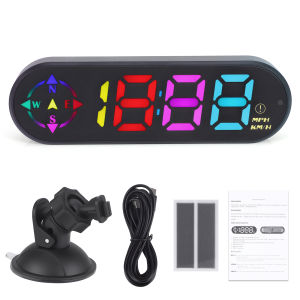 5V Car Head-up Display GPS Digital Speedometer KMH MPH with LED Display Clock Function Overspeed Alarm HUD For Car Truck SUV RV