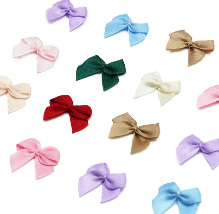 50 Pcs 2 5 2 5cm Colourful Ribbon Bows Small Size Polyester Satin 50-pcs-2-5-2-5cm-colourful-ribbon-bows-small-size-polyester-satin