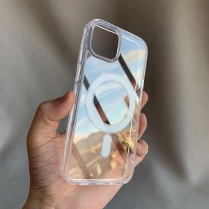 Transparent Magnetic Acrylic iPhone Case Shockproof Protective Cover for Apple 17Air 16 14promax 15plus 16E 11 13mini 12promax XR