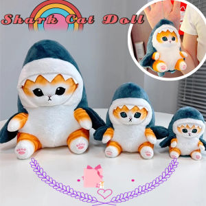 Cute Shark Cat Plush Toy Cute Shark Cat Fried Shrimp Soft Stuffed Shark Kitten Plushies Doll Pillow for Kid