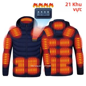 Áo Khoác Giữ Ấm Nam Có Sưởi USB 21 Vùng Sưởi Áo Ghi-lê Tự Sưởi Ấm Áo Khoác Mùa Đông Bằng Cotton Có Thể Giặt Có Nhiều Kích Cỡ Cho Nữ