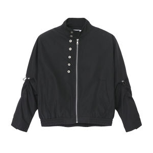 Loose Fit Zipper Jacket Mens Korean Style Pad Shoulder Stand Collar Spring Autumn New Fashion Outerwear Long Sleeve Pure Color