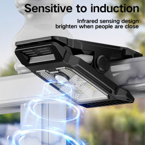 Solar powered courtyard lamp household garden lighting human body sensing multifunctional outdoor clip on lawn lamp