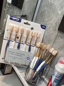 6 pcs toothbrush soft fur aldult family outfit travel outfit cleaning function premium combination pack portable affordable set toiletry care for gums home set high-end large head toothbrush couple style ultra-fine soft bristle