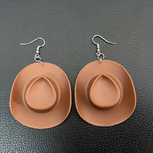 Creative Western Cowgirl Hat Dangle Earrings For Women Girls Vintage American Cowboy Jewelry Gift