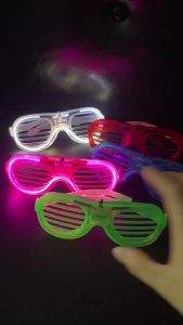 Light Up LED Glasses 5 Colors Blinds Shape Glow Glasses Glow in The Dark Party Supplies Neon Party Favors for Kids Adults