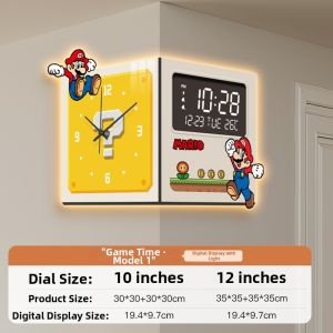 BEISIJIA | Creative Dual-Faced Corner Wall Clock With Perpetual Calendar