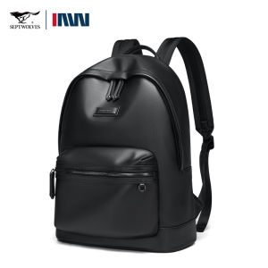 SEPTWOLVES leather backpack men working Large Capacity Laptop bag packs waterproof genuine cowhide backpack Office bag for work business casual travel