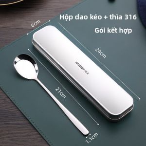 Bộ Thìa Đũa Bằng Thép Không Gỉ 316 Bộ Đồ Ăn Di Động Cho Người Lớn Bộ Ba Món Dùng Một Lần Cho Học Sinh Và Nhân Viên Văn Phòng Khi Đi Du Lịch