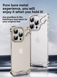 BOSKJUE | Anti-Shock Metal Corner Pad Phone Case for iPhone 15 Pro Max 14 Plus 13