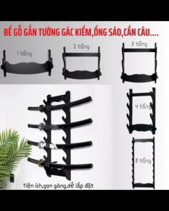 Đế gỗ Treo tường [Gác Ống Sáo Đồ trang trí...] giá đỡ đồ trang trí 1-2-348  tầng[sẵn ốc gắn ]