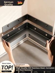 B&W | Corner Wall Mount Spice Rack No Drilling Required