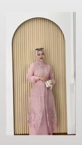 Laila Dress Velvet mix Brokat Tille Dress Wanita Terbaru 2025 Kekinian Gamis Viral Dress Kondangan