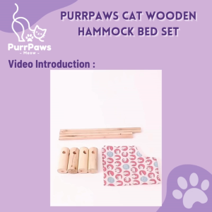 PurrPaws Cat Wooden Hammock Bed Cat Relaxing Bed Katil Kucing 猫咪休闲木床
