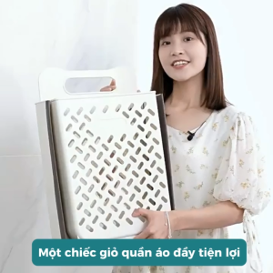Giỏ Treo Đựng Quần Áo Bẩn Thông Minh NAGO Gấp Mở Tiện Lợi Chất Liệu Bền Đẹp Dán Tường Chắc Chắn.