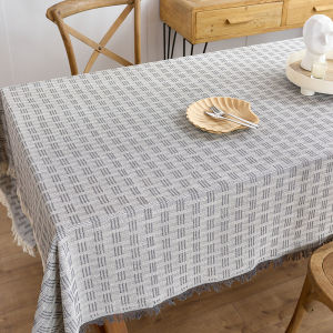 Khăn Trải Bàn Cotton Linen Phong Cách Nhà Nông Thôn Với Tua Rua Chất Liệu Vải Bố Vuông Dùng Cho Nhà Bếp Ăn Uống Dã Ngoại Đám Cưới