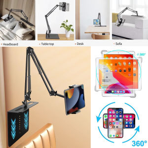 Hidden Bedside Phone Tablet Holder Retractable Retractable Hidden Insertable Slit and Clip-On Cell Phone Tablet Holder Cell Phone Tablet Holder for Bed Sofa and Desk