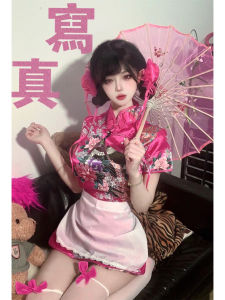 New Chinese Style Cheongsam Dress Halloween Christmas Cosplay Uniform Soft Girl Maid Skirt Short Cheongsam Daily Wear