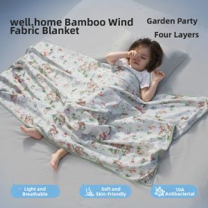 wellber | Lightweight Bamboo Cotton Baby Blanket for Spring Summer