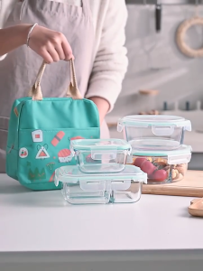 COLOGO 🥇 Glass Tupperware Heat Resistant Microwave Airtight Rectangle Round Container Food Storage Lunch Box