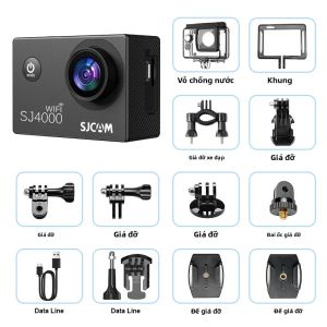 Camera Hành Động SJCAM SJ4000 WiFi 4K FHD Chống Nước 30M Quay Video Thể Thao Tương Thích Với Mũ Bảo Hiểm Xe Đạp WiFi 2.4G Zoom 4x