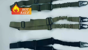 Tactical 2-Point Bungee Nylon Sling Strap for M4/M16 with Adjustable Length and Quick Release