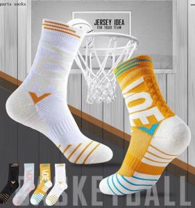 Elite Basketball Socks High Top Mid-Calf Mens Thickened Anti-Slip Towel Bottom American Letter Design Professional Training