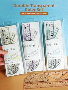 TINGGEHUA | Clear Color Marked Easy-to-Read Ruler Set