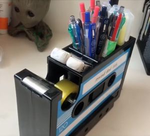 🇸🇬 Cassette Tape Desk Stationery Multi Organiser Tape Dispenser Pen Holder Nana Paper Studio 1 PC