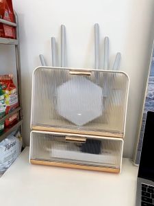 【i.Rumah】Wifi Router Storage Box Wire TV Set Top Box Wall Hanging Shelf Socket Placement Wireless Finishing Organizer