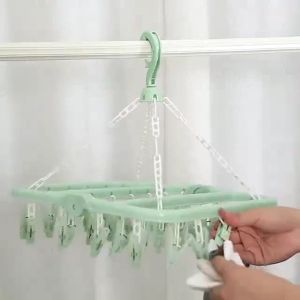 Móc Nhựa 32 Kẹp Treo Quần Áo Trẻ Em Treo Đồ Lót Tã Vớ Chống Bay Chắc Chắn