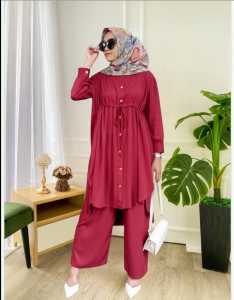 One Set Rayon Kekinian // Setelan Pakaian Muslim Perempuan