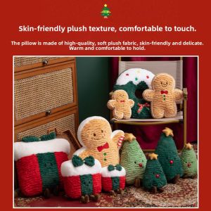 JIFANPAUL | Christmas Decorative Cute Gingerbread Man Donut Pillow