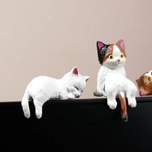 NEW 5PCS Kawaii Cat Figurines Cute Cartoon Kitten Statue Mini Decor for Phone Desk Shelf Home Room Car Decor Gifts for Kids