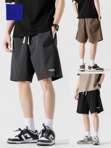 ROMON | กางเกงขาสั้นผู้ชายลำลองฤดูร้อน RoMeng ทรงตรง ทรงหลวม ทรงตรง ทรงบาง กางเกงขาสั้นชายหาด 5 นิ้ว ผ้าฝ้ายโพลีเอสเตอร์ 100%