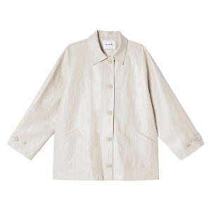 เสื้อแจ็คเก็ตหนังทรงหลวมสไตล์วินเทจสำหรับผู้หญิง คอลเลกชั่นฤดูใบไม้ผลิ 2025 ทรงหลวม ขนาดเล็ก เสื้อคลุมยาวปานกลาง