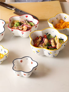 LOTUS BLUE | Ceramic Dessert Salad Large Soup Bowl