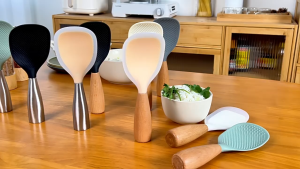 1Pc Standing Silicone Rice Spoon Paddle Rice and Potato ServersHousehold Rice Shovel Heat Resistant Anti-scalding Rice Scooper Serving Spoons