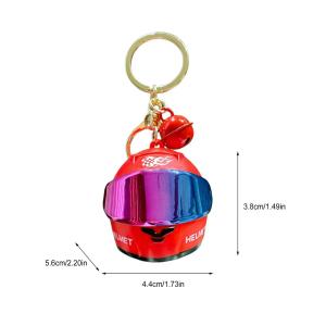 Light Up 3D Metal Mini Motorcycle Helmet Keychain Cool Glowing Helmet Key Ring Accessories for Men Father Boyfriend Car Lovers
